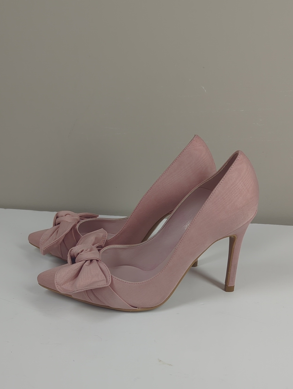 Ted Baker Hyana Pink Bow Pointed-Toe High Heels Canvas 37 - Picture 3 of 10
